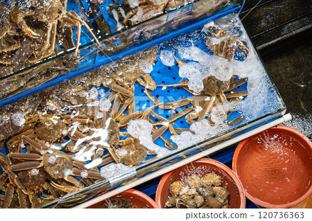 Seoul, South Korea - NOV. 30, 2024 : Locals and tourists at Noryangjin Fisheries Wholesale Market, an extensive farmers fish market in the neighborhood of Noryangjin-dong in Dongjak-gu, Seoul. Seoul, South Korea - NOV. 30, 2024 : Locals and tourists at Noryangjin Fisheries Wholesale Market, an extensive farmers fish market in the neighborhood of Noryangjin-dong in Dongjak-gu, Seoul. 120736363