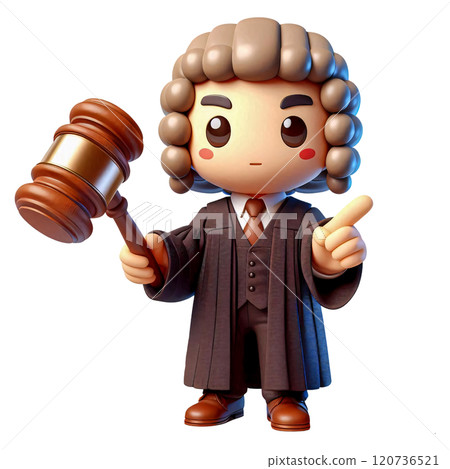 Cartoon Judge Character Holding Gavel Cartoon Judge Character Holding Gavel 120736521