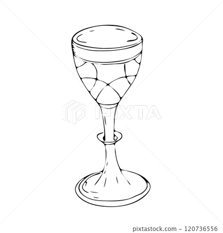 Caliche church communion cup. Graphic arts. Vector. Handmade 120736556