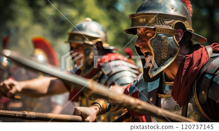 Roman soldiers fighting Roman soldiers fighting 120737145