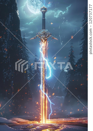 Dark fantasy, shining sword 120737177