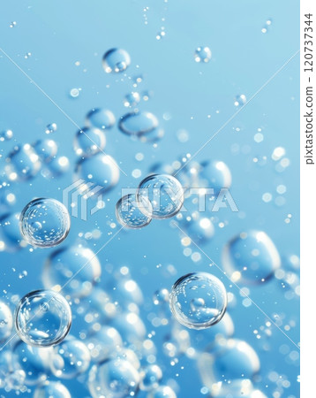 Bubbles are gracefully floating in water, accompanied by sparkling reflections of light dancing around them Bubbles are gracefully floating in water, accompanied by sparkling reflections of light dancing around them 120737344