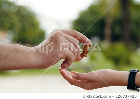 Granddad Teaching His Grandson To Play Chess 120737426