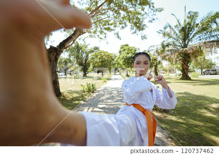 Boy Using Laptop With Grandfather 120737462