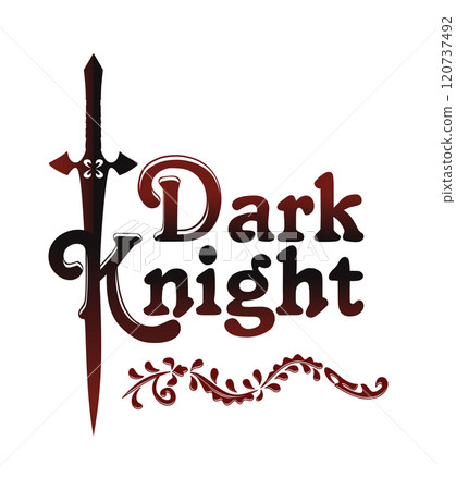 Dark Knight - black red logo isolated on white background Dark Knight - black red logo isolated on white background 120737492
