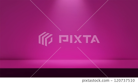 3D Pink empty room with table. 3D Pink empty room with table. 120737510
