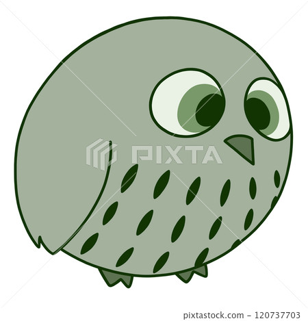 簡單可愛的綠色貓頭鷹插畫 簡單可愛的綠色貓頭鷹插畫 120737703