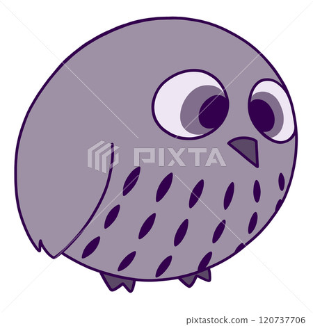 A simple and cute purple owl illustration 120737706
