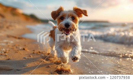 Pet Care and Activities, Dog at the Beach 120737938
