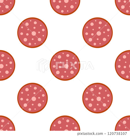 slice of salami sausage seamless pattern 120738107