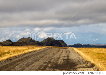 Mountains and landscape in Katla geopark, Iceland 120738446