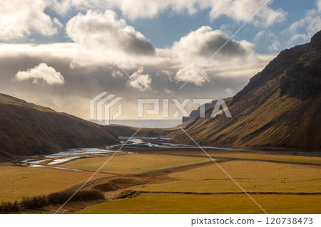 Mountains and landscape in Katla geopark, Iceland Mountains and landscape in Katla geopark, Iceland 120738473
