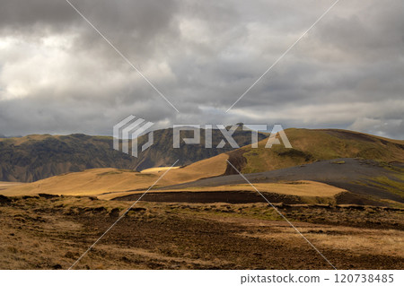 Mountains and landscape in Katla geopark, Iceland Mountains and landscape in Katla geopark, Iceland 120738485