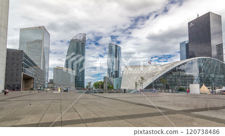 Skyscrapers of Defense timelapse hyperlapse modern business and financial district in Paris with highrise buildings and convention center Skyscrapers of Defense timelapse hyperlapse modern business and financial district in Paris with highrise buildings and convention center 120738486