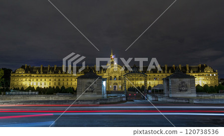 Les Invalides at night illumination timelapse hyperlapse in Paris, France Les Invalides at night illumination timelapse hyperlapse in Paris, France 120738536
