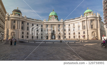 Hofburg palace timelapse hyperlapse in Vienna, Austria. 120738991