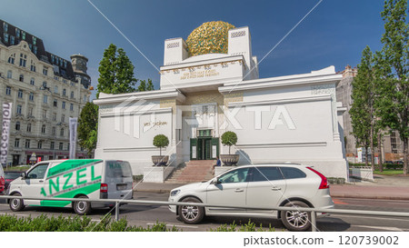 The Secession Building timelapse hyperlapse - exhibition hall. Vienna, Austria. The Secession Building timelapse hyperlapse - exhibition hall. Vienna, Austria. 120739002