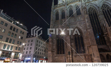 Fast walk on Graben Street from Stephansplatz to Michaelerplatz night timelapse hyperlapse in Vienna, Austria. Fast walk on Graben Street from Stephansplatz to Michaelerplatz night timelapse hyperlapse in Vienna, Austria. 120739025