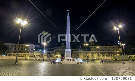 People are gathering under the central column on piazza del popolo during night timelapse hyperlapse People are gathering under the central column on piazza del popolo during night timelapse hyperlapse 120739088