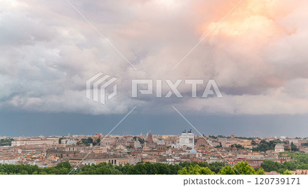 Panoramic view of historic center timelapse of Rome, Italy Panoramic view of historic center timelapse of Rome, Italy 120739171