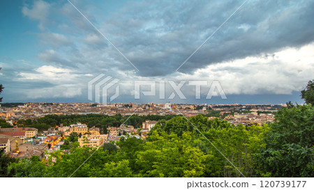 Panoramic view of historic center day to night timelapse of Rome, Italy Panoramic view of historic center day to night timelapse of Rome, Italy 120739177