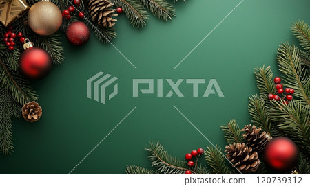 Christmas green background 120739312