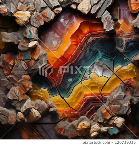 Mineral formations in geological structures 120739336