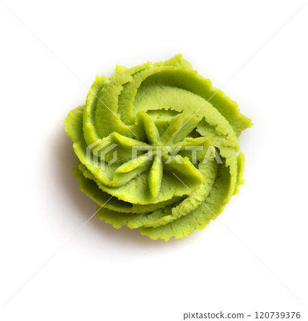 Wasabi portion on white background. Wasabi portion on white background. 120739376