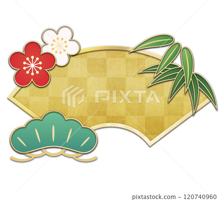 松竹梅金扇圖解 松竹梅金扇圖解 120740960