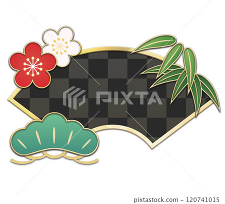 松竹梅紅扇圖解 松竹梅紅扇圖解 120741015