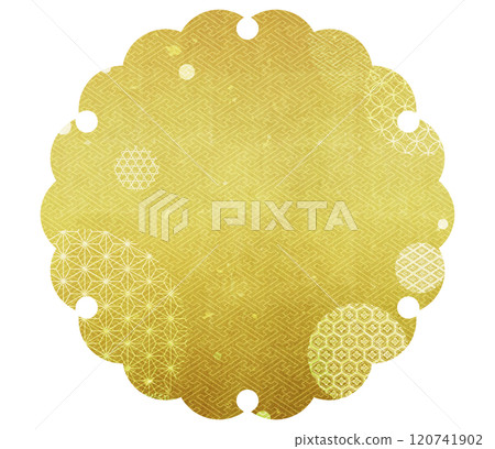 Background material with gold snowflake lines 120741902