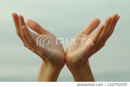 Image of scooping something with hand 120742030