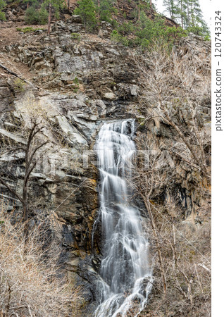 Bridal Veil Falls in the Black Hills of South Dakota in the fall.  120743324