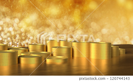 The Gold coins for earn or Business concept 3d rendering. 120744143