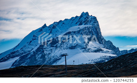 Spectacular view of the Mischabel mountain range from Rotenboden, Limpfischhorn, Zermatt, Switzerland 120744255