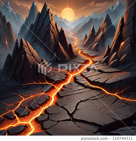 Earth attribute magic icon 120744311
