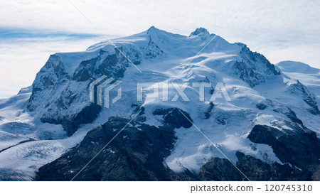 Spectacular view from Gornergrat, Pennine Alps, Monte Rosa, Zermatt, Switzerland 120745310