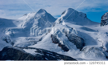 Spectacular view from Gornergrat, Pennine Alps, Zwerlings, Zermatt, Switzerland 120745311