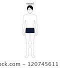 Skeletal diagnosis illustration of a man with natural bones 120745611