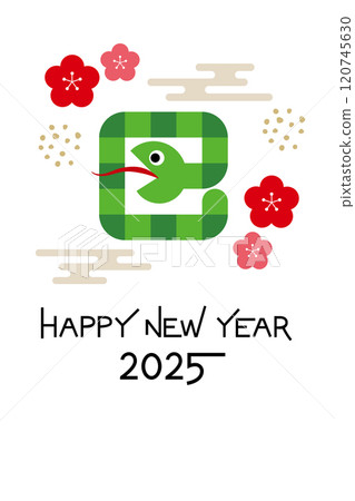 2025蛇年賀年片明信片素材45-1 120745630