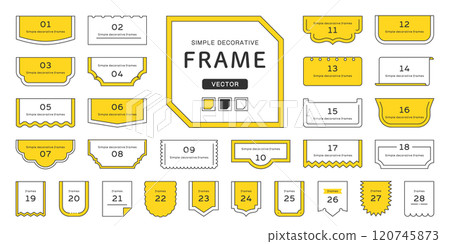 Simple decoration frame set (vector heading decoration colorful) Simple decoration frame set (vector heading decoration colorful) 120745873