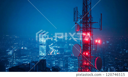 Antenna telecommunication tower station, internet online wireless network. Antenna telecommunication tower station, internet online wireless network. 120746515