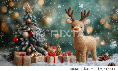聖誕樹和馴鹿 120747845