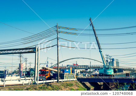 橋下主路更換工程 國道254 2024.11 A-3 強調暖色和冷色 橋下主路更換工程 國道254 2024.11 A-3 強調暖色和冷色 120748068