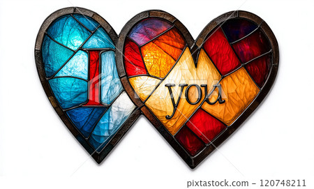 Stained Glass Hearts A Gorgeous and Beautiful I Love You Design That Captures Emotion 120748211