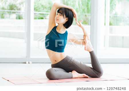 A young lad yoga A young lad yoga 120748248