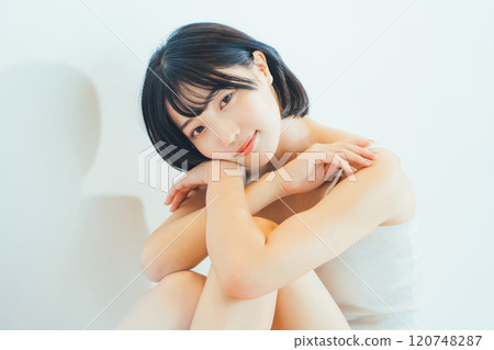 Beauty image of black hair short bob woman 120748287