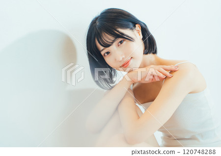 Beauty image of black hair short bob woman 120748288