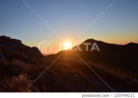 Mt. Iide, one of Japan's 100 famous mountains, in late autumn Mt. Iide, one of Japan's 100 famous mountains, in late autumn 120749211