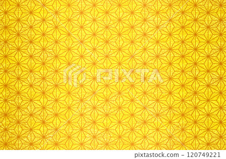Japanese pattern, gold leaf, hemp leaf 120749221
